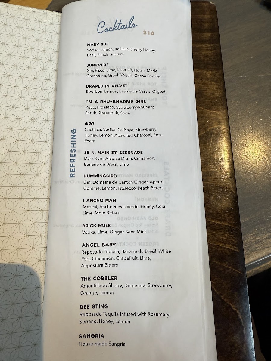 Brickroom Menu - Image 1